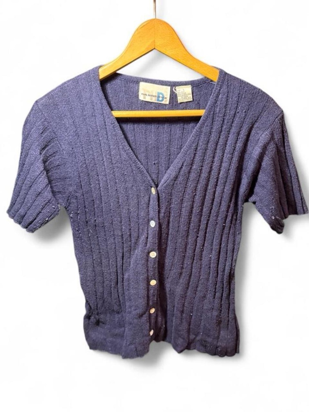Women’s Short-Sleeve Ribbed Cardigan